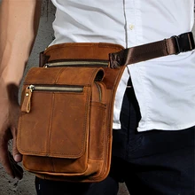 Мужская сумка на талию Crazy Horse из воловьей кожи, сумки через плечо, сумка для путешествий, кошелек из натуральной кожи, мужская сумка на бедрах