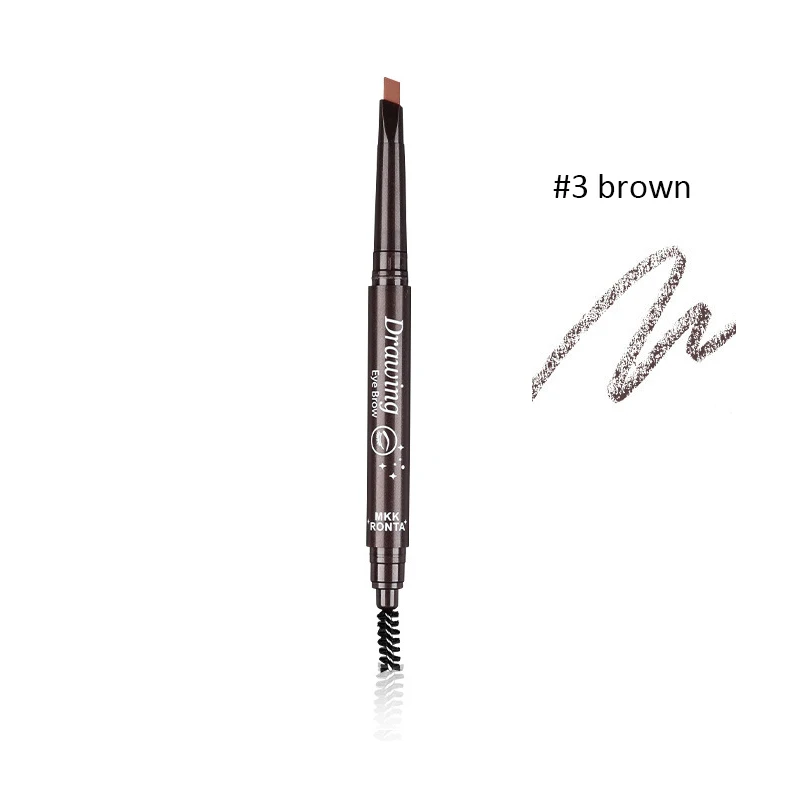 OSHIONER, натуральный карандаш для бровей с длительной краской, с кисточкой для бровей, водостойкий, черный, автоматический макияж, косметический инструмент - Цвет: 3