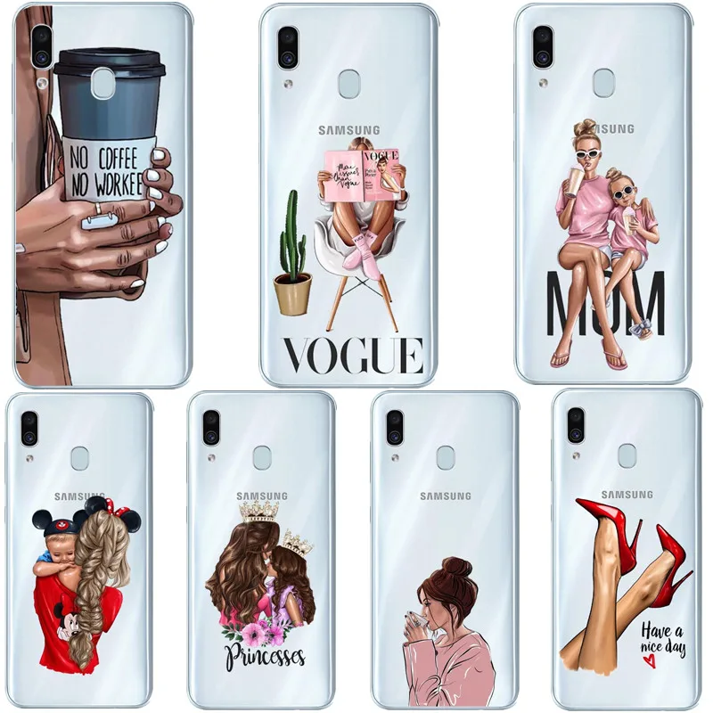 Vogue Coffee Boss чехол для телефона из ТПУ с коричневыми волосами папы мамы дочки