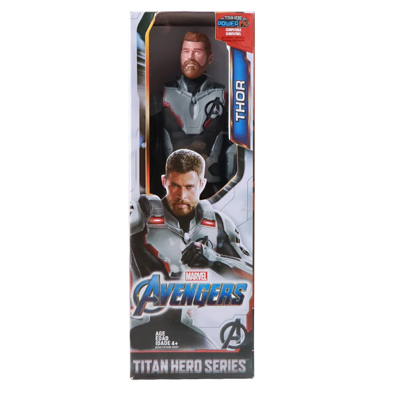 12 ''/30 см Marvel Мстители Endgame Titan Hero War Machine Капитан Америка муравей Hawkeye Thor Фигурки игрушки для детей Подарки - Цвет: Thor with box