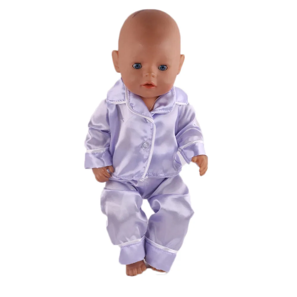 LUCKDOLL мягкий пижамный комплект с кнопками подходит для 18 Inchdoll одежда аксессуары