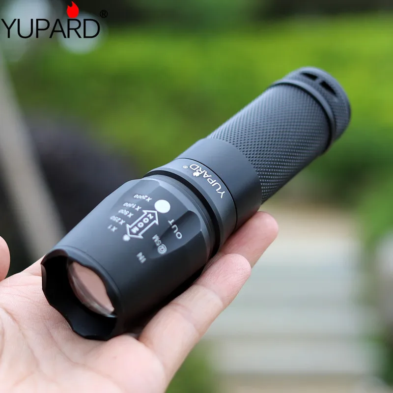YUPARD 5-Mode Aluminum Zoomable Focus XM-L T6 LED Flashlight Torch Light 1x18650 or 3xAAA 26650 rechargeable battery | Лампы и