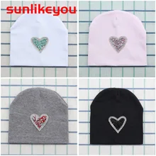 Sunlikeyou, зимние шапки для новорожденных мальчиков и девочек, детские шапки Skullies, стразы, хлопок, мягкая эластичная шапочка унисекс, шапочка, детская шапка