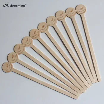 

Custom Wooden Drink Stirrers - 200 pieces Coffee Stirre 15cm Wholesale Customize LOGO for Coffee Bars and Weddings Cake Decor