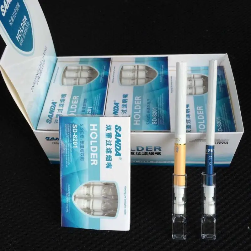 

Sanda 2 in 1 2 use For Men's Cigarette and Women's Slim Cigarette disposable Cigarette filters Cigarette Holder 96 filters/lot