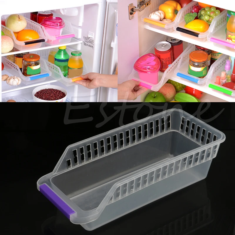 

S-home New Storage Collecting Box Basket Kitchen Refrigerator Fruit Organiser Rack Utility MAR23