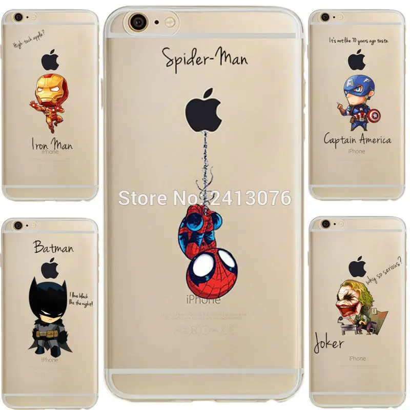 ciciber Marvel DC Comics Iron Man Spider-Man joker Batman soft silicone cover Case for iphone 7 6 S 8 plus 5S SE X XR XS MAX