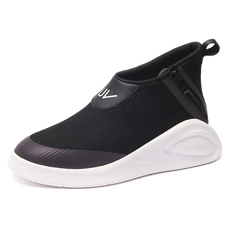 Dumoo/Обувь для девочек; женские кроссовки; разноцветная дышащая повседневная обувь белого цвета; женская обувь на платформе 4 см; zapatillas mujer; кроссовки - Цвет: black