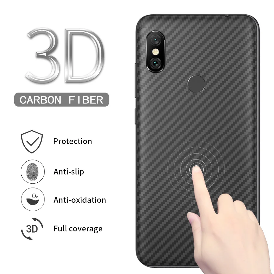 

WOLFPSYCH Soft Back Cover Screen Protector for Xiaomi Mi Redmi Note 5 6 6A Pro 4 S2 Note 5A 3D Carbon Fiber Protective Sticker