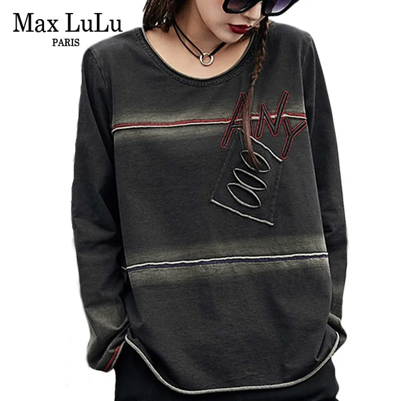 Skup Max LuLu wiosna 2019 luksusowy koreański styl Punk ubrania bluzki damskie koszulki damskie Kawaii t shirty w stylu Vintage Casual kobieta Gothic Tshirt