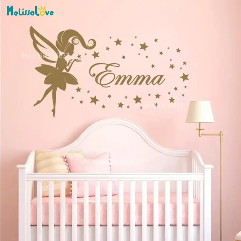Autocollant Mural Personnalise Pour Chambre De Fille Nouveau Design Decoration De Maison Nom Personnalise Papier Peint B945 Aliexpress