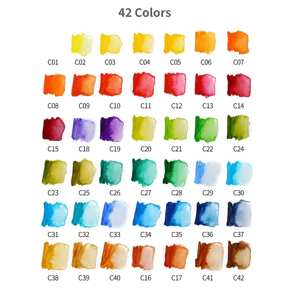 Улучшенный 18/25/33/42 Цвета пигмента краски набор премиум-класса из Твердые акварельные с емкостью для рисования картин товары для рукоделия - Цвет: 42 COLOUR