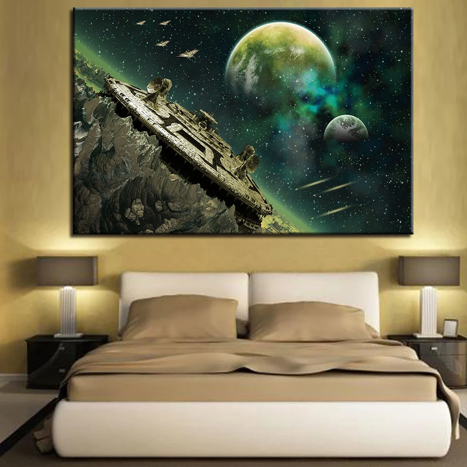 Home Decor Canvas Painting Wall Art 1 Piece Star Wars Millennium Falcon