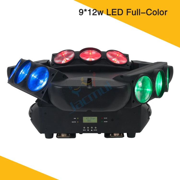 Large Size Luz Principal Movil 9*12w Triangle Spider LED Beam Moving Head Light For Stage Party | Лампы и освещение