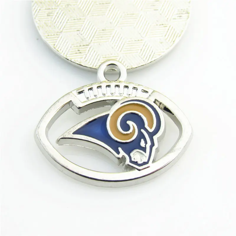 10pcs/lot New Fashion Sports Los Angeles Rams Dangle Charms Football