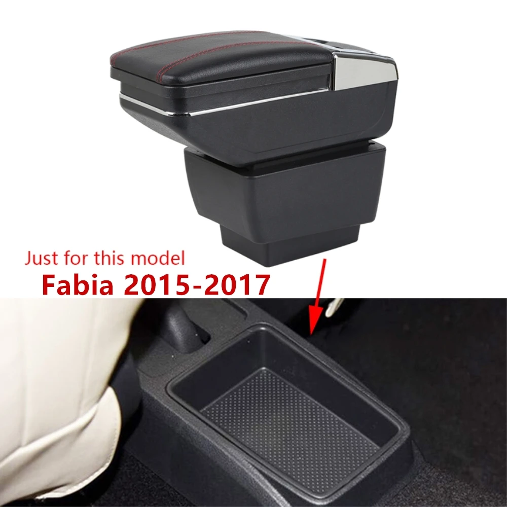 Подлокотник для Skoda Fabia 2008 2017 Автомобильный Центральный ящик хранения с