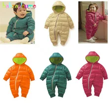 babzapleume Brand Winter Baby Romper 0 24M Newborn Boys Warm Snowsuit Hooded Kids Girl font b