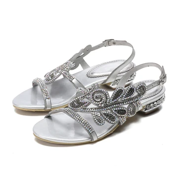 

Silver Vine Pattern Sandals Slip Fashion Party Dinner Flat Sandals Little Girl Sandals Beach Sandals