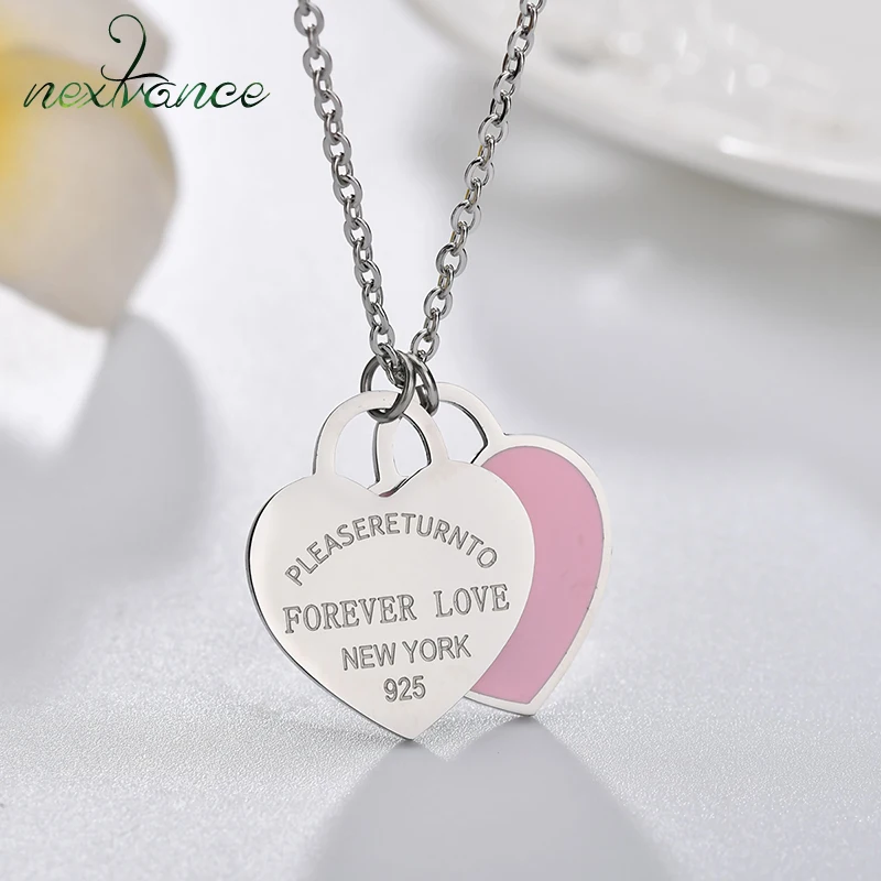 Ожерелье с двойным сердцем Nextvance ожерелье надписью Forever Love ювелирные изделия