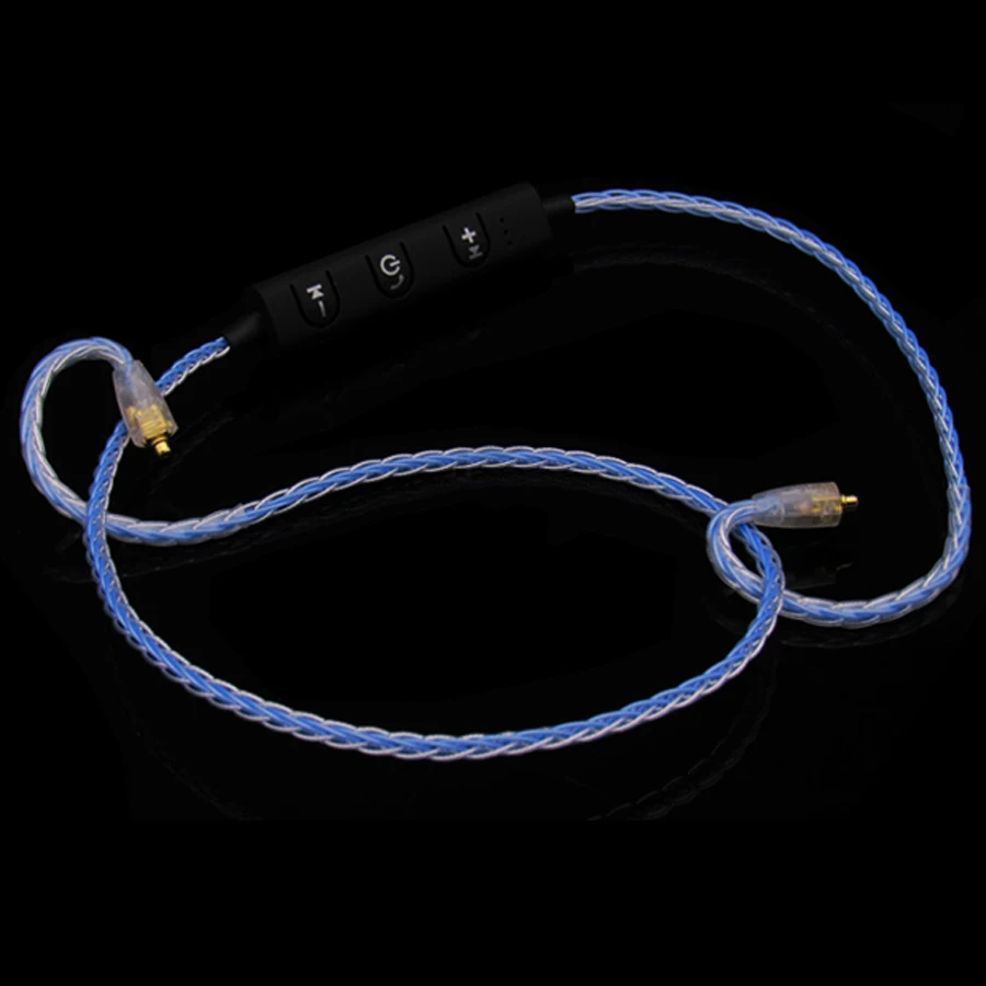 Штекер MMCX Bluetooth кабель адаптер для Shure SE215 SE535 SE846 SE315 замена наушники гарнитура Посеребренная проволока - Цвет: Blue mmcx cable