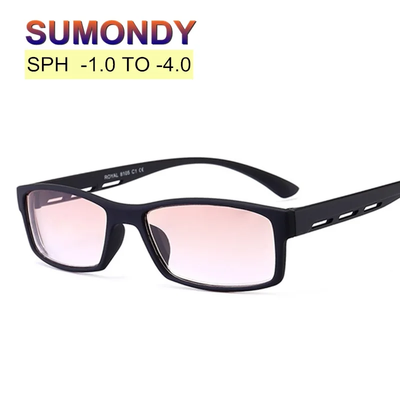 

SUMONDY Brown Lenses SPH -1 to -4.0 Finished Prescription Glasses Sunglasses For Myopia Women Men Nearsighted Spectacles UF17