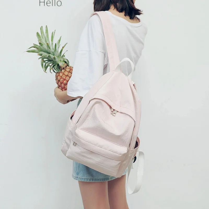 New small fresh powder polyester backpack Japanese girl college