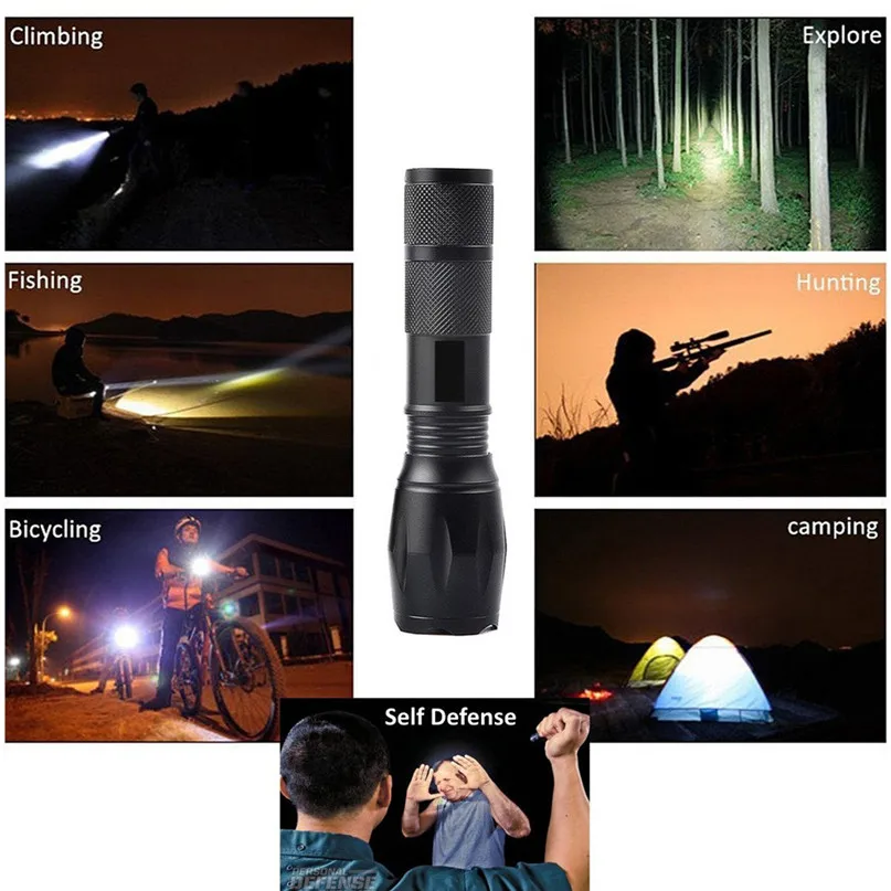 10000 Lumen Flashlight 18650 Waterproof Tactical Powerful Led LED Flashlight Rechargeable Light Torch Holder Battery #2M03 (4)