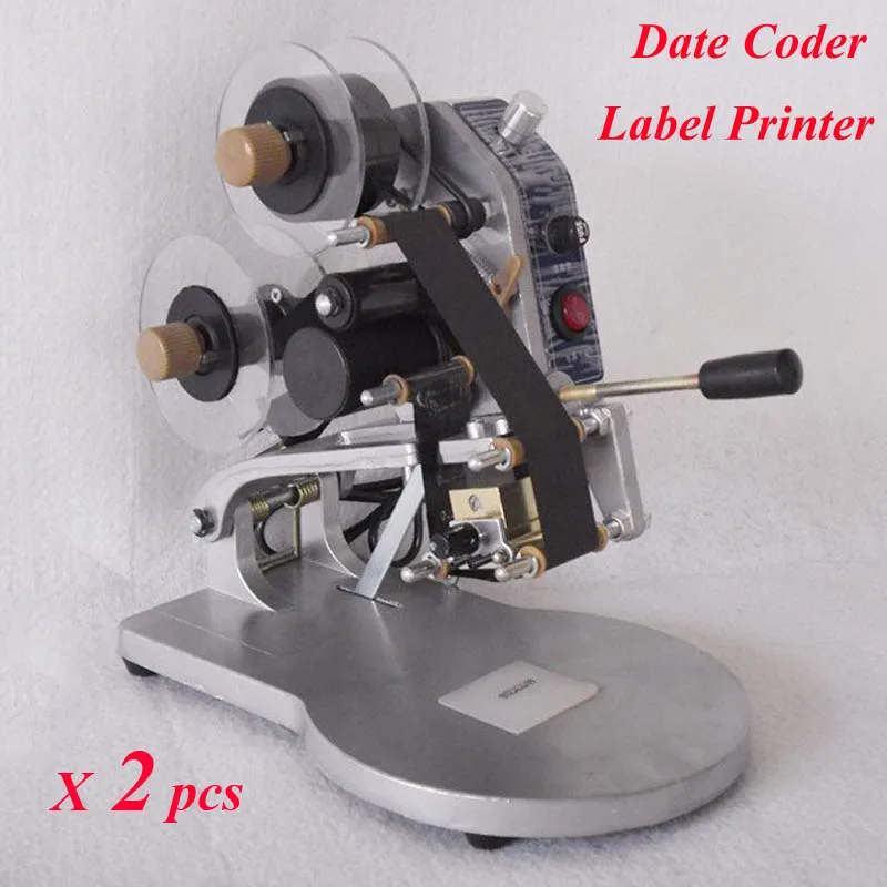 HOT! 2pcs/lot Manual Ribbon Coding Machine Hot Foil Stamping Machine