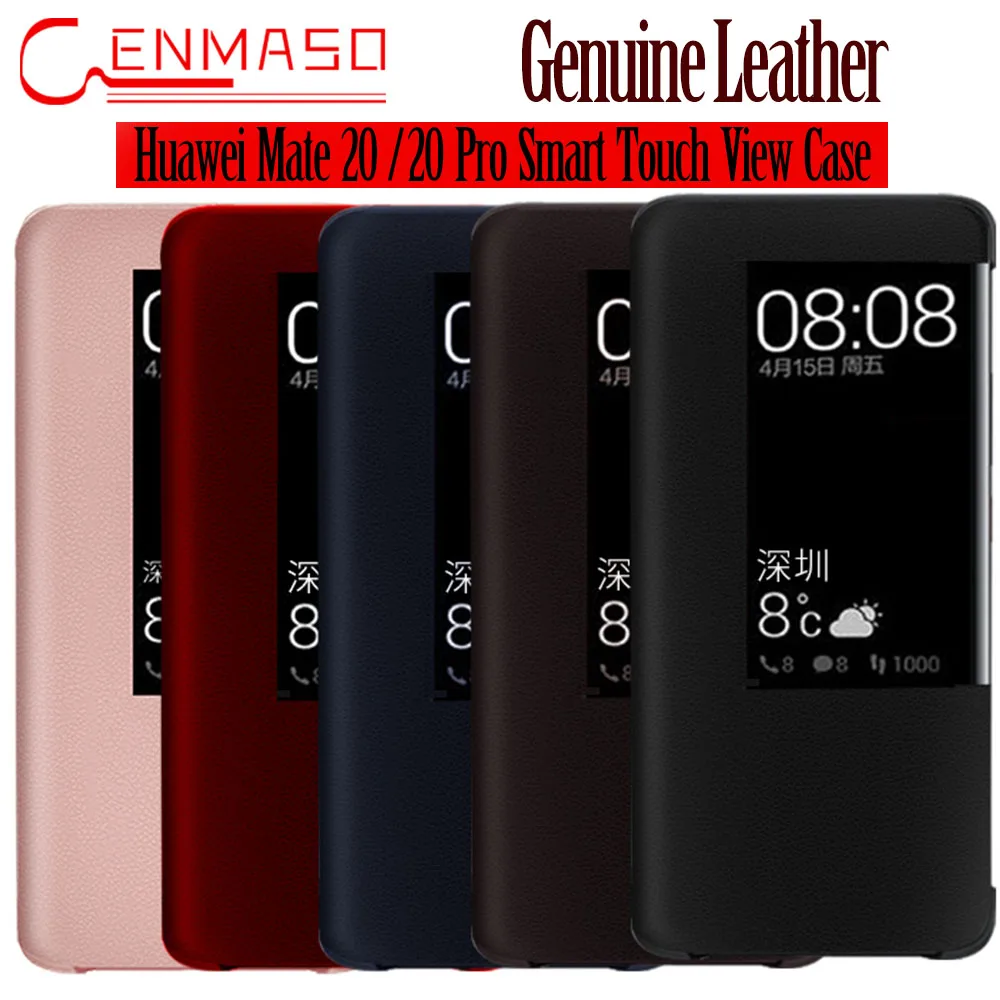 

For Huawei Mate 20 Pro Genuine Leather Flip Case Smart Touch View Window Cover for Huawei Mate 20 Pro Case Original Cenmaso case