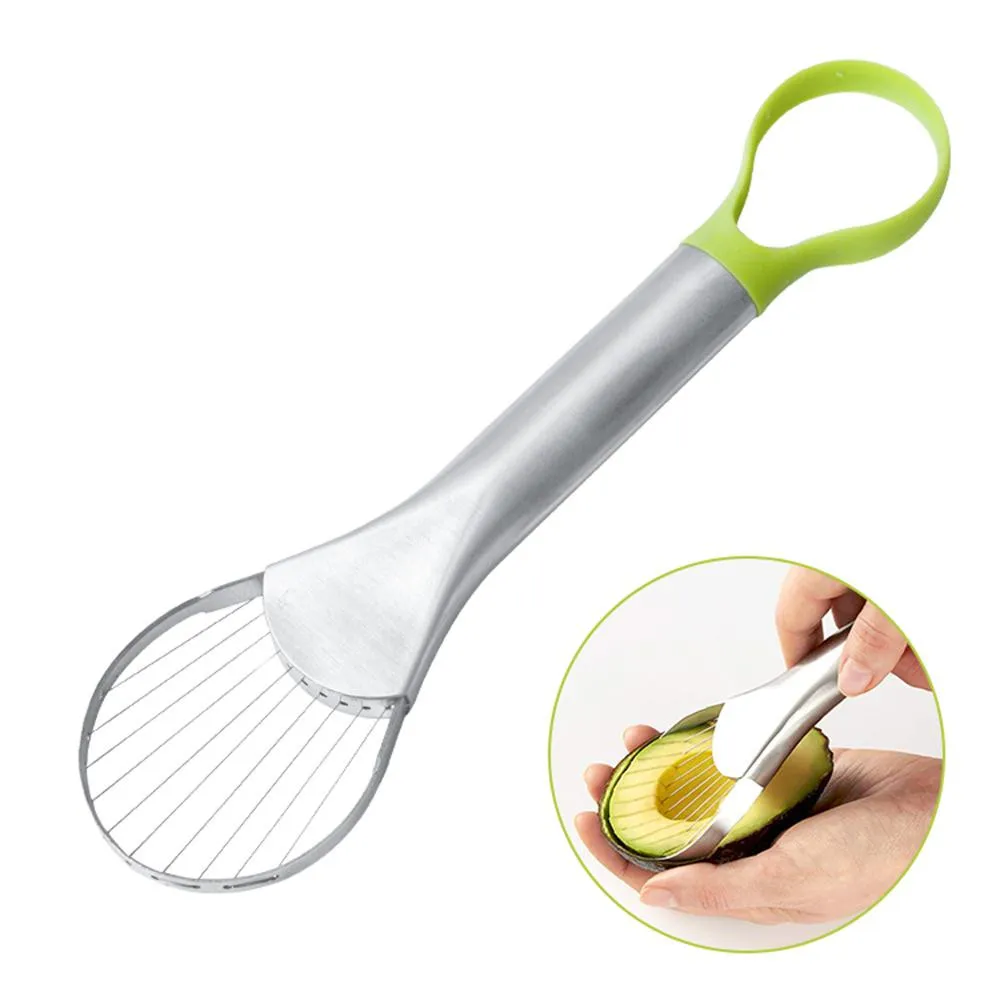 New Multifunctional 2 in 1 Avocado Cutter Slicer Peeler Scoop Slices Kitchen Tool#NE930