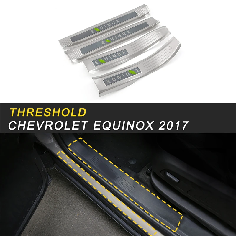

Door Threshold Sill Scuff Plate Guard Welcome Pedal Stickers Exterior Accessories for Chevrolet Equinox 2017 Car Styling