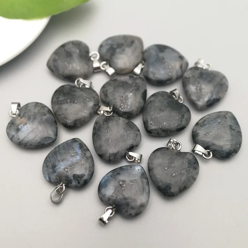 

Fashion natural stone ShimmerStone love hearts pendant Charms fit Necklaces jewelry making Wholesale 36PCS/lot
