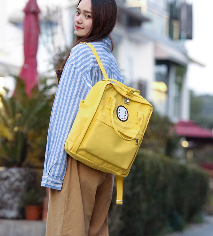 Новинка, женский рюкзак с принтом, сумка для женщин, большой школьный рюкзак для ноутбука, для колледжа, студента, дорожная сумка,, желтый