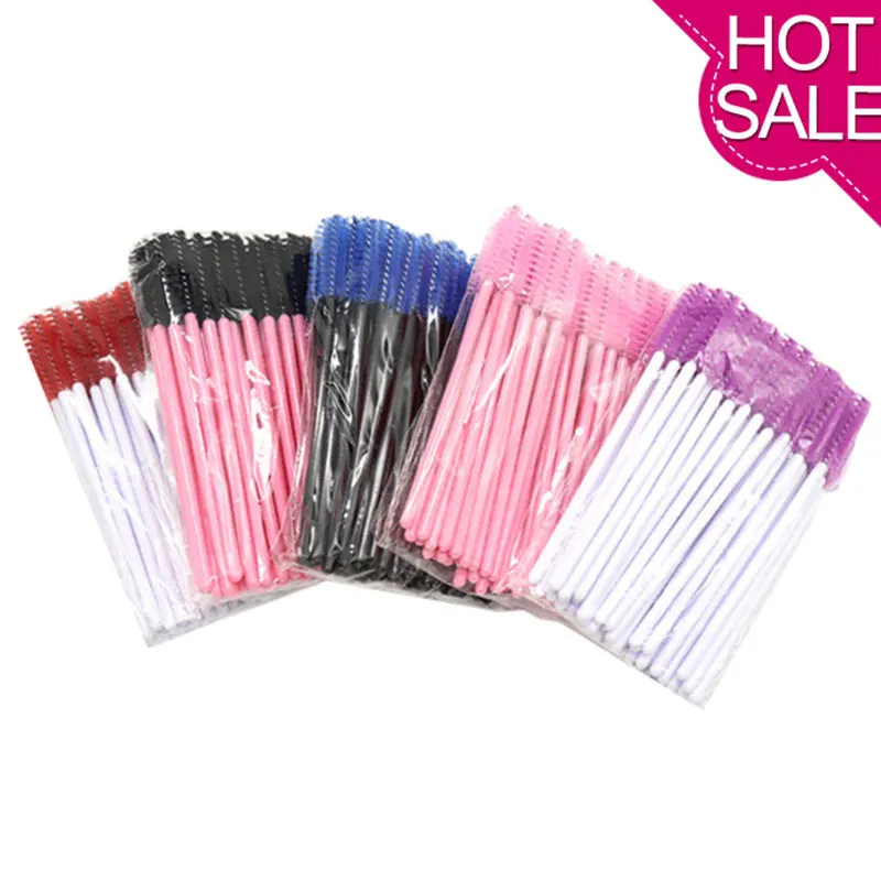 

Colorful Brushes Mascara Wands for Eyelash Extension Disposable Brush Wand Eyelash Mini Brush Spoolers Makeup Tool