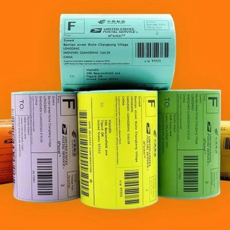 2 rolls color Shipping label 100 mm x 100 mm , 7 color available for Zebra GK420D direct print size 4