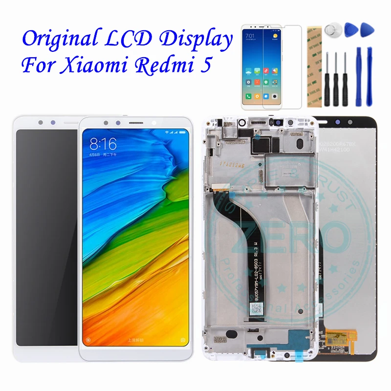Оригинальный ЖК дисплей и рамка для Redmi 5 10 точечный сенсорный экран Xiaomi Redmi5 7