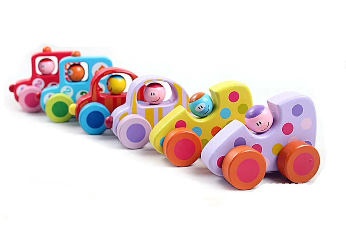1 шт. маленькие милые игрушечные машинки детские развивающие игрушки Мини Мультяшные деревянные машины модель подарок на день рождения для новорожденных дешевые игрушки