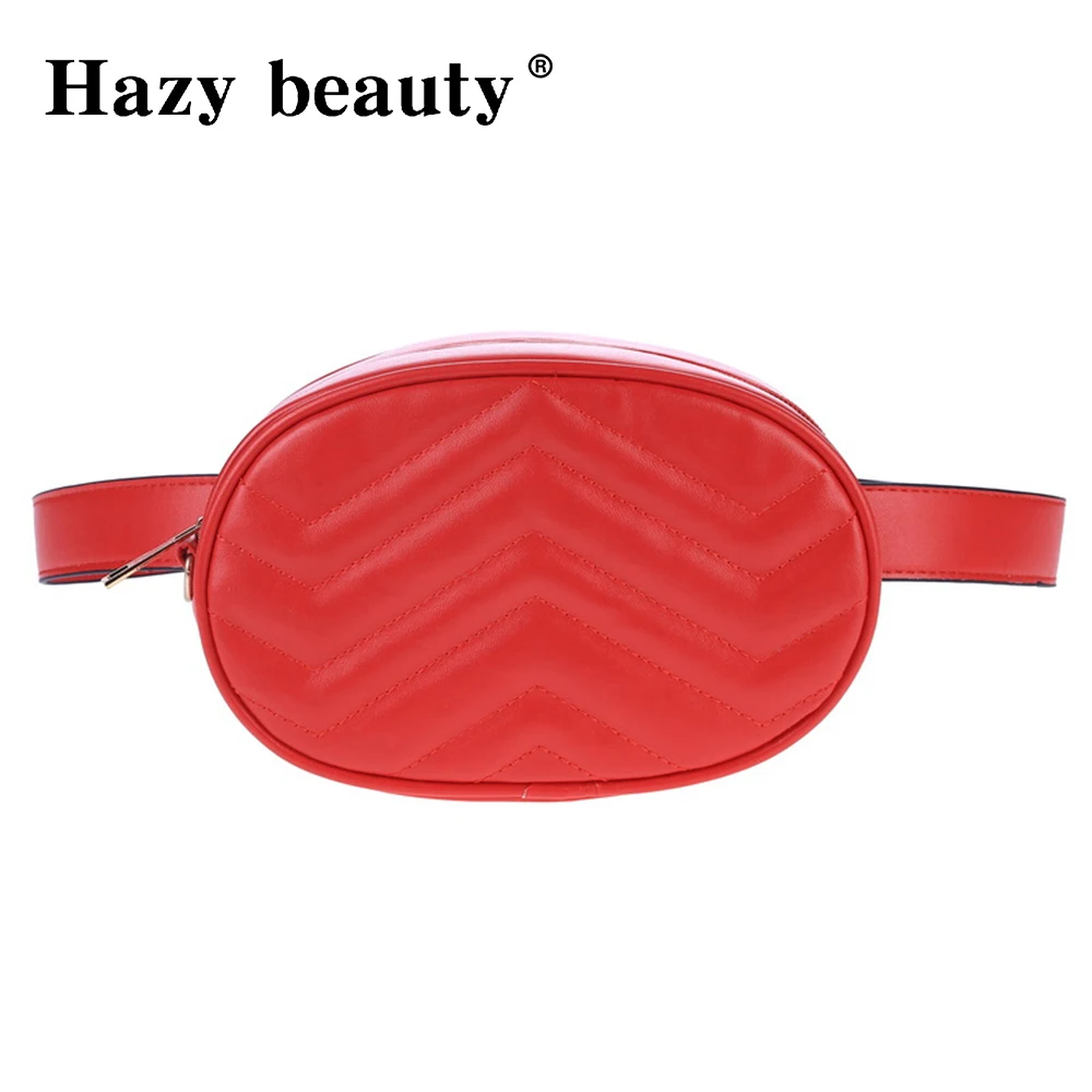 fanny Pack waist bag women round belt bag luxury brand leather chest handbag red black beige 2018 new fashion hight quality