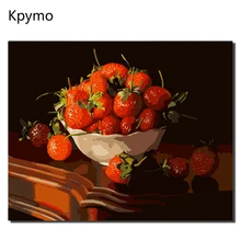 DIY живопись по номерам клубника полотно ручной работы; рисунок дома стены книги искусству изображение для гостиная уникальный подарок 40X50 VA-0273