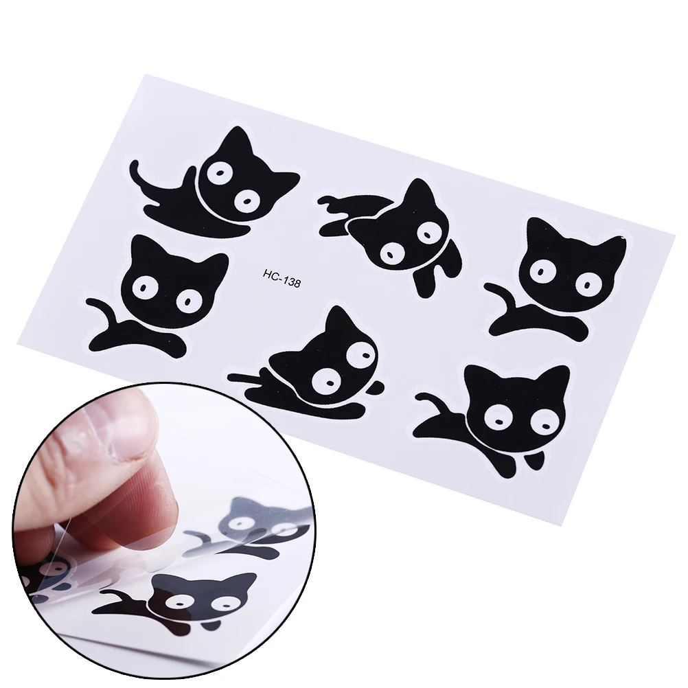

Small Black Cat Waterproof Temporary Tattoos Tatuajes Temporales Temporary Body Arts Flash Tattoo Henna Xha Tatoo
