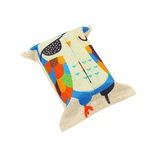 1 шт. хлопок Сова узор ткань мультфильм ткань поплин коробка для салфеток бумаги держатель сумка Обложка для домашнего декора спальни автомобиля