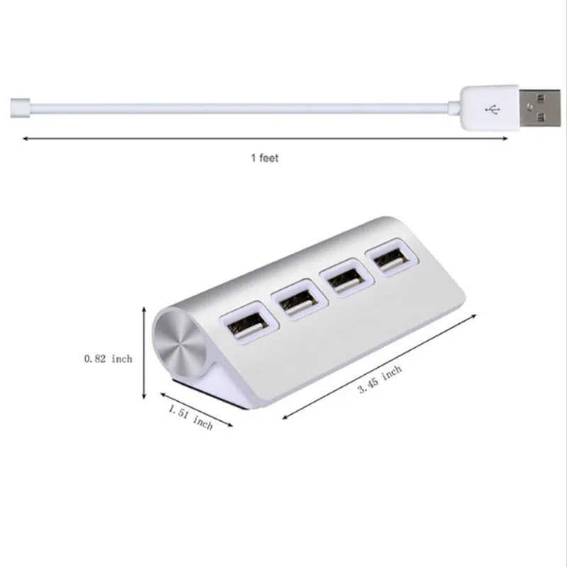 BinFul Супер Скоростной Мини 4 портовый led USB 2 0 UD сплиттер алюминиевый силовой