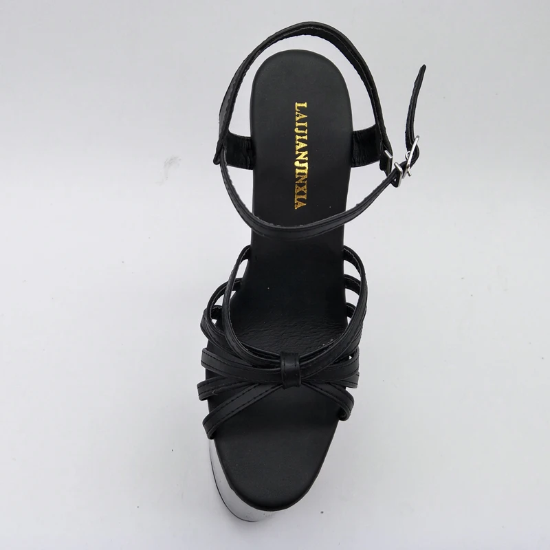 LAIJIANJINXIA/Новые летние женские босоножки на высоком каблуке 20 см; пикантная обувь для стриптиза; вечерние туфли-лодочки; женские сандалии-гладиаторы на платформе