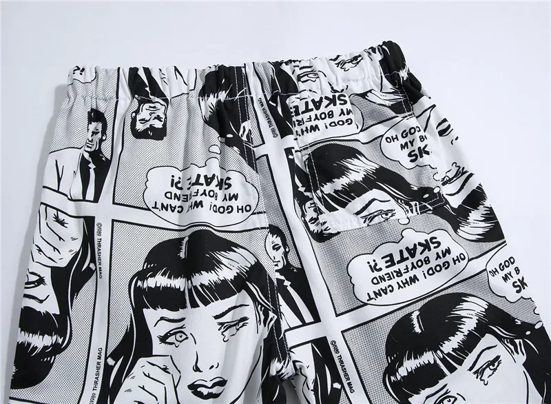 Мужские шаровары штаны в стиле хип хоп белые с принтом уличная одежда Oh God! Почему