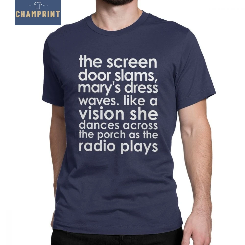 

Men's T Shirts Opening Lyric Thunder Road Vintage Short Sleeve Bruce Springsteen Tee Shirt O Neck Tops Cotton Plus Size T-Shirt