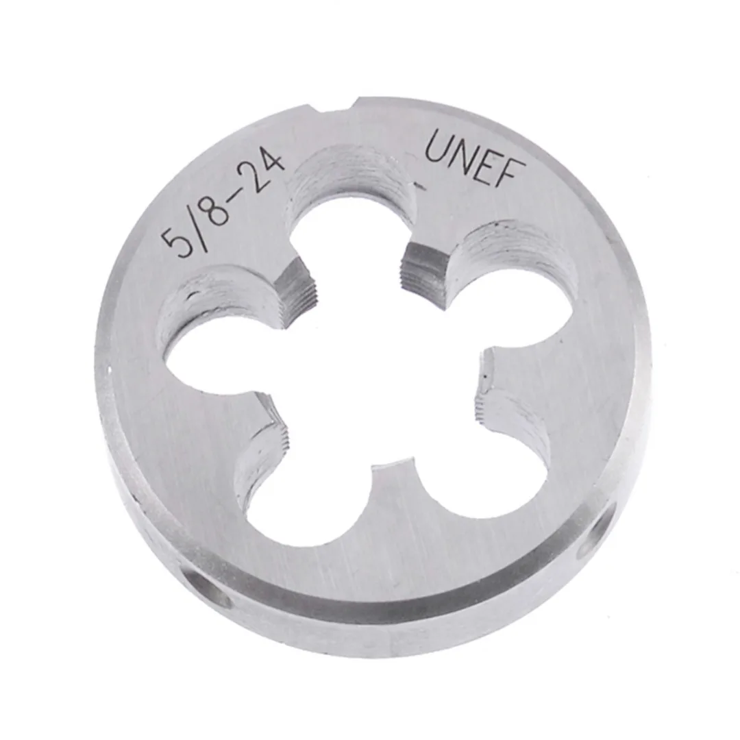 HSS 5/8-24 Tap or 1/2-28 Tap &Round Die Set Right Hand Tapping Cutting Tool Machine Hand Tap Die External Thread Machining Tool