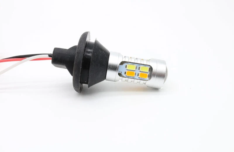  2x Super Bright 1156 P21W BA15S BA15S 3157 20SMD Canbus Error Free Dual Color Amber White Switchback LED DRL Turn Signal Lights (12)