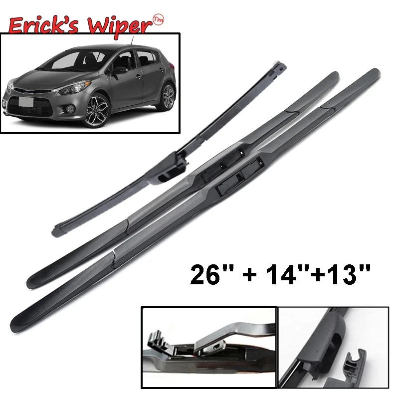 Erick's Wiper Front & Rear Wiper Blades Set For Kia Forte K3 Cerato