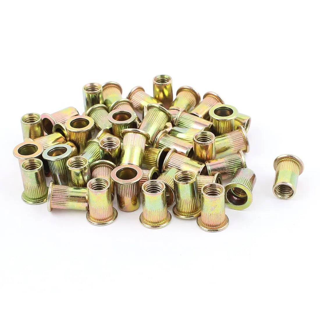50 Pcs Zinc Plated Carbon Steel Rivet Nut Rivnut Insert Nutsert M10x21