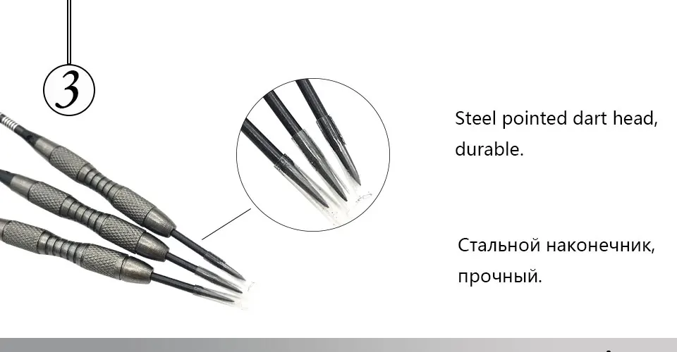 Easytoday 3Pcsset Professional Tungsten Darts Hard Type Steel Tip Darts Set Tungsten Barrel Aluminum Shafts Darts Flights (3)